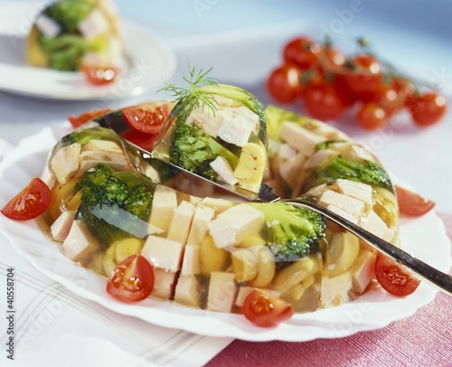 Photo: Ham and broccoli in aspic Ham and broccoli in aspic