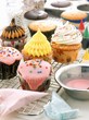 Cupcake Decorating Scene; Cupcakes on Cooling Rack; Icing