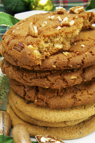 Photo: Pile of cookies, one half-eaten Pile of cookies, one half-eaten
