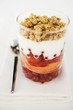 Layered dessert with fresh fruit, yoghurt and muesli