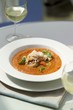 Gazpacho with fish, shellfish and basil