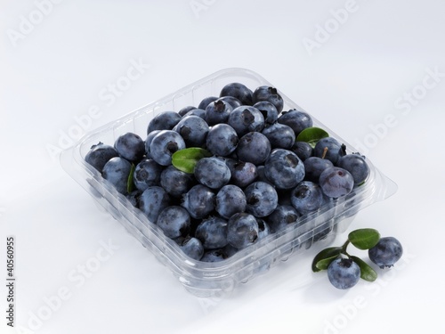 Photo: Fresh blueberries in a plastic punnet Fresh blueberries in a plastic punnet