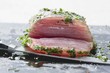 Marinated tuna with herbs