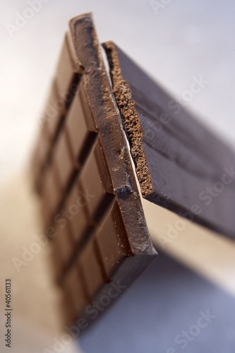 Photo: Two chocolate bars of different quality Two chocolate bars of different quality
