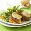 Summer salad with goat's cheese on toast
