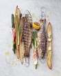 Grilled charr with spring onions, herb butter & toasted bread