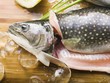 Fresh brook charr, cut open