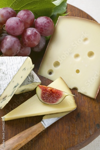 Photo: Cheese board with fig and grapes Cheese board with fig and grapes