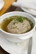 Liver dumpling soup with chives