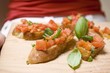 Bruschetta with fresh basil