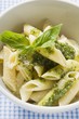 Penne with pesto and fresh basil