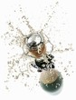 Cork flying out of a sparkling wine bottle