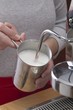 Frothing milk with espresso machine