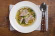 Clear broth with beef