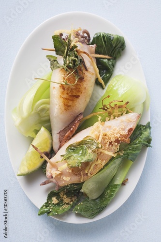 Photo: Stuffed cuttlefish with pak choi Stuffed cuttlefish with pak choi