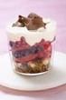 Trifle with almond cake and fresh berries