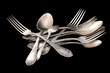 silverware table silver over black