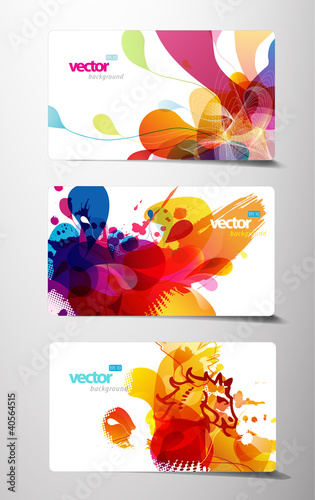 Vektor: Set of abstract colorful gift cards. Set of abstract colorful gift cards.