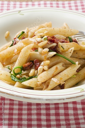 Photo: Penne with dried tomatoes and pine nuts Penne with dried tomatoes and pine nuts