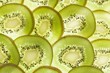 Kiwi fruit slices (backlit)