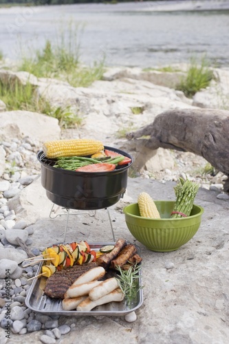 Photo: Barbecue on a river bank Barbecue on a river bank