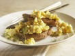 Scrambled Eggs Over Wheat English Muffin