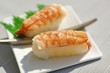 Two prawn nigiri sushi