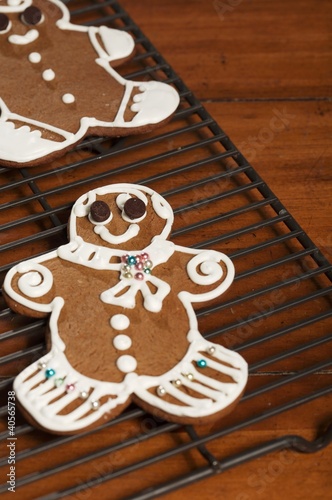 Photo: Decorated Gingerbread Cookie on Cooling Rack Decorated Gingerbread Cookie on Cooling Rack