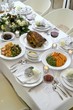 Roast turkey with all the trimmings on Christmas table