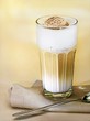 Latte macchiato with cappuccino ice cream