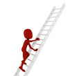 3d man climbing on a ladder 3d man climbing on a ladder