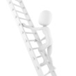 3d man climbing on a ladder 3d man climbing on a ladder