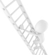 3d man climbing on a ladder 3d man climbing on a ladder