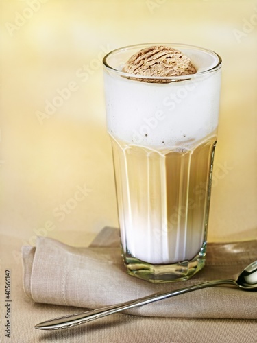 Photo: Latte macchiato with cappuccino ice cream Latte macchiato with cappuccino ice cream