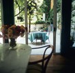 Laid table in an inner courtyard