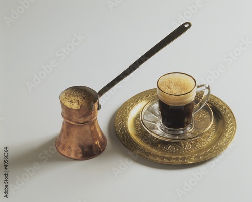 Photo: Turkish mocha in small pot and cup Turkish mocha in small pot and cup