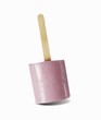 Homemade Strawberry Popsicle on White Background