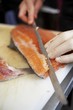 Preparing salmon