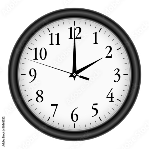 Vector: Wall clock on white background. Wall clock on white background.