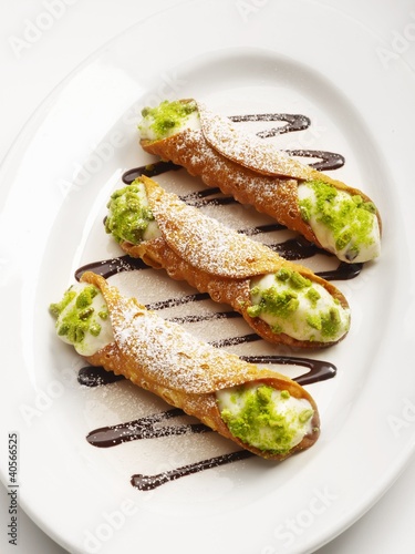 Photo: Cannoli (Pastry rolls with ricotta cream filling, Italy) Cannoli (Pastry rolls with ricotta cream filling, Italy)