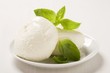 Mozzarella with basil leaves