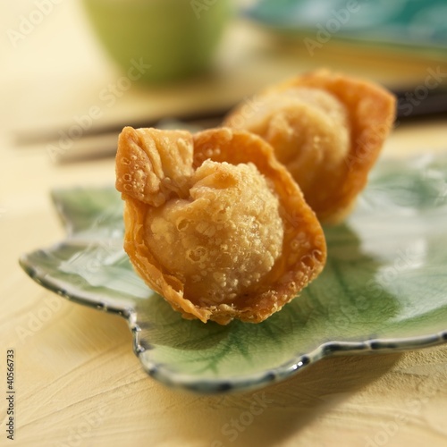 Photo: Fried Asian Dumplings on a Plate Fried Asian Dumplings on a Plate