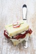 Tramezzino with bresaola and smoked ricotta