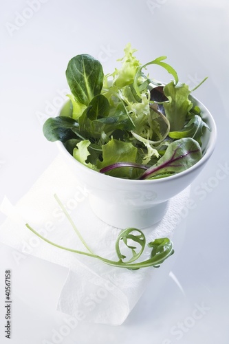 Photo: A bowl of mixed salad leaves A bowl of mixed salad leaves