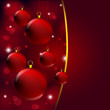 christmas ball on abstract red light