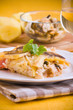 Rice, potatoes and mussels. Tiella di riso, patate e cozze. Rice, potatoes and mussels. Tiella di riso, patate e cozze.