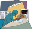 Black doctor performing surgery
