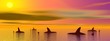 Sharks by sunset