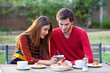 Young couple having coffee