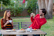 Photographers At Outdoor Cafe